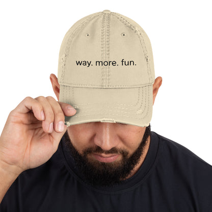 Khaki More Fun Distressed Dad Hat